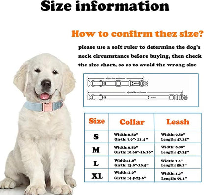 Love Dream Velvet Dog Collar and Leash Set, Soft & Comfy Adjustable Dog Leash and Collar with Heavy Duty Metal Buckle for Small Medium Large Dogs Training & Walking (Medium, Coffee)