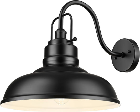 zeyu Black Gooseneck Barn Light, Modern Outdoor Wall Light Fixtures, Barn Light for Garden Garage, Matte Black Finish, 016-1BL BK