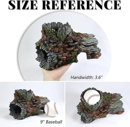 Aquarium Decorations Hollow Tree Trunk Fish Tank Accessories Stump Shelter for Betta Hideout Caves Driftwood for Aquarium Simulation Tree Decor with Holes