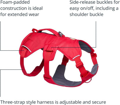 Ruffwear, Web Master, Multi-Use Support Dog Harness, Hiking and Trail Running, Service and Working, Everyday Wear, Red Canyon, Medium