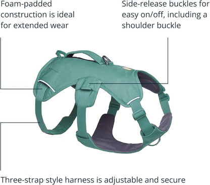 Ruffwear, Web Master, Multi-Use Support Dog Harness, Hiking and Trail Running, Service and Working, Everyday Wear, River Rock Green, Small