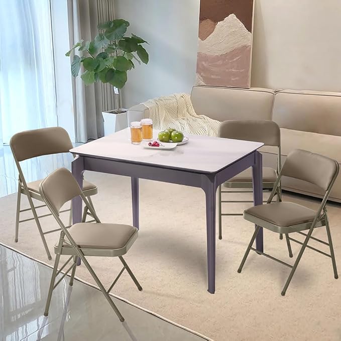 Amazing for less Pack of 4 (Fabric/Vinyl) Steel Frame Metal Foam Padded Folding Chairs (Black, Gray, White)