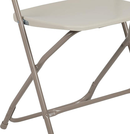 Flash Furniture Hercules Series Plastic Folding Chair - Beige - 4 Pack 650LB Weight Capacity Comfortable Event Chair-Lightweight Folding Chair