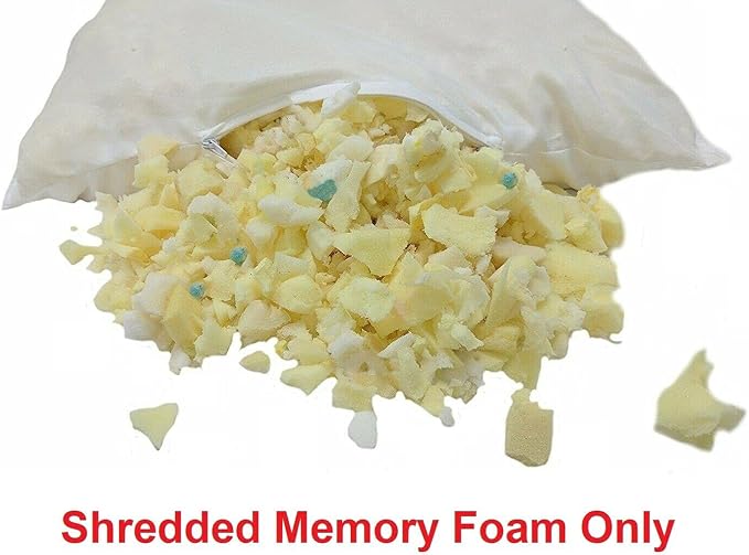 Mattress Grade High Density Shredded Memory Foam Filling Inserts for Pillow Stuffing, Bean Bag Filler, Chair, Sofa, Pet Dog Beds, Cushions, Upholstery and Couch Refill (25 lbs) Made in United States