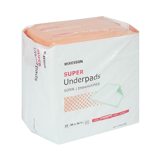 McKesson Super Underpads, Moderate Absorbency, 30 x 36 in, 100 ct | Disposable Chux Pads for Adults, Elderly, and Baby, Pee Pads, Adult Incontinence Bed Pads
