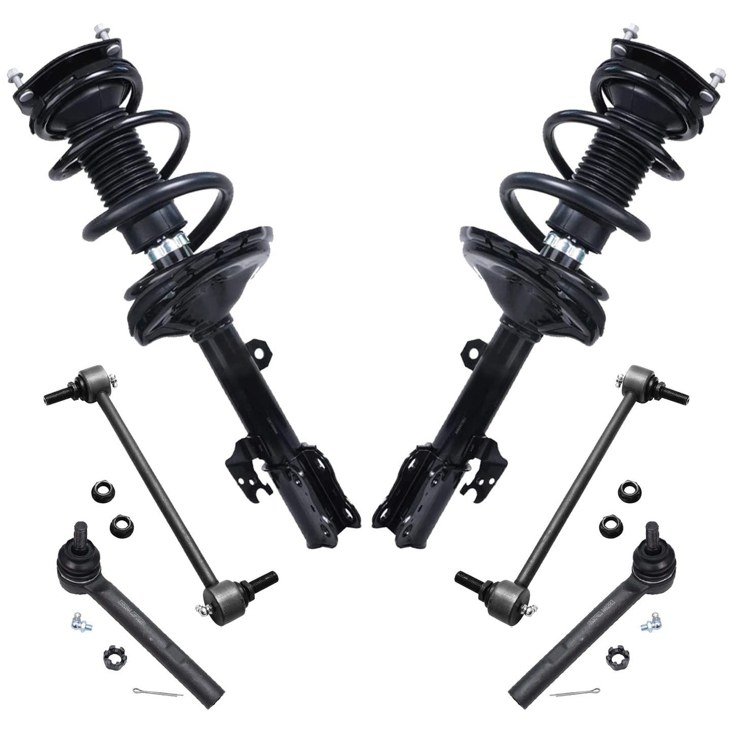 Detroit Axle - 6pc Front Struts Kit for 04-07 Toyota Highlander Lexus RX330, 07-09 RX350, 06-08 RX400h, 2 Struts & Coil Spring 2