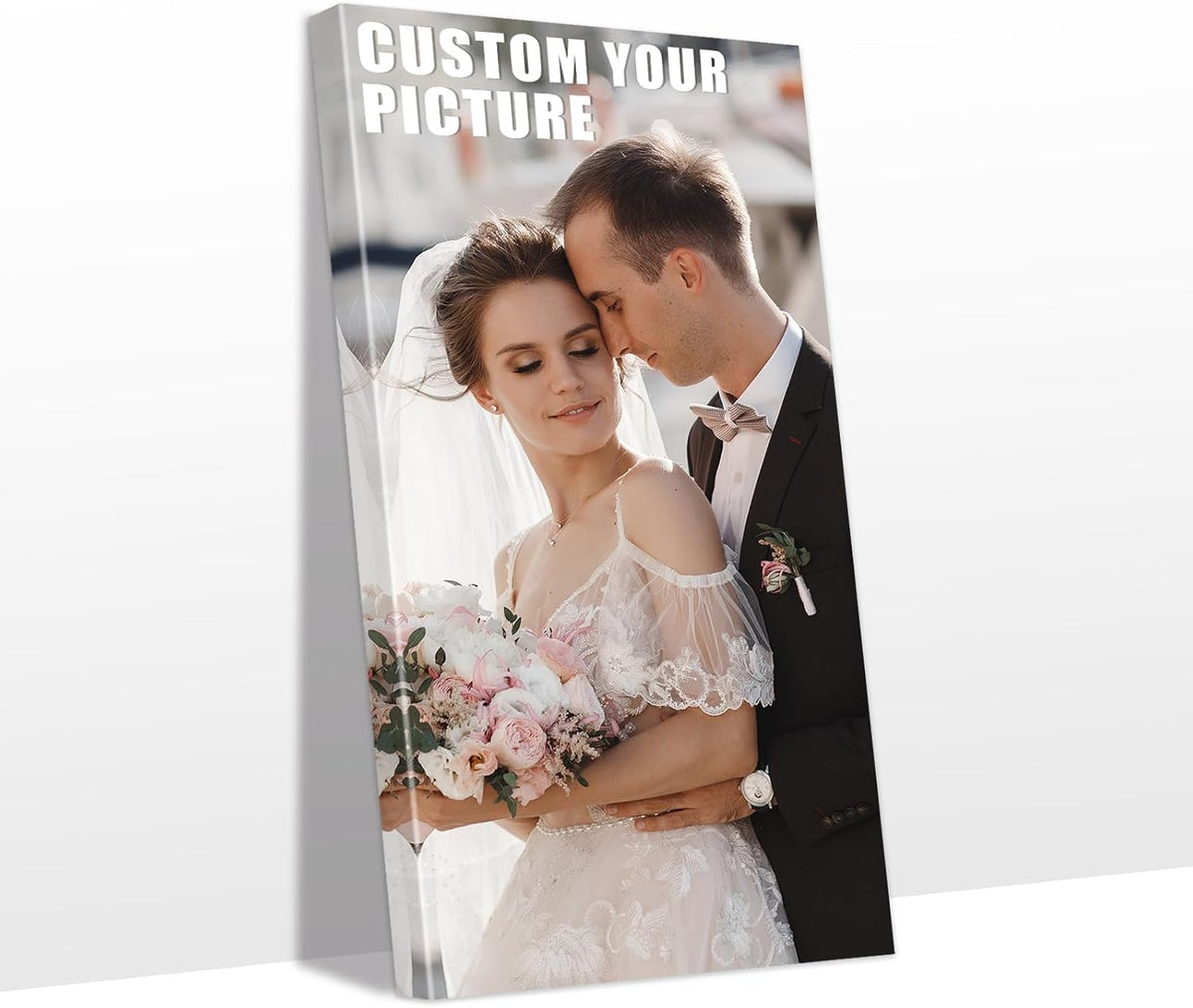 Personalized Custom Canvas Prints with Your Photos & Text, Customized Picture Print, Transform Own Images Into Framed Wall Art Digitally Printed Photo to Canvas, Keepsakes Gifts for Family 16x32’’