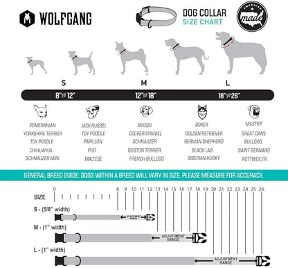 Wolfgang Heavy Duty, Adjustable Dog Collar with Quick Release Nylon Buckle for Walking & Training, Daydream Print, Small