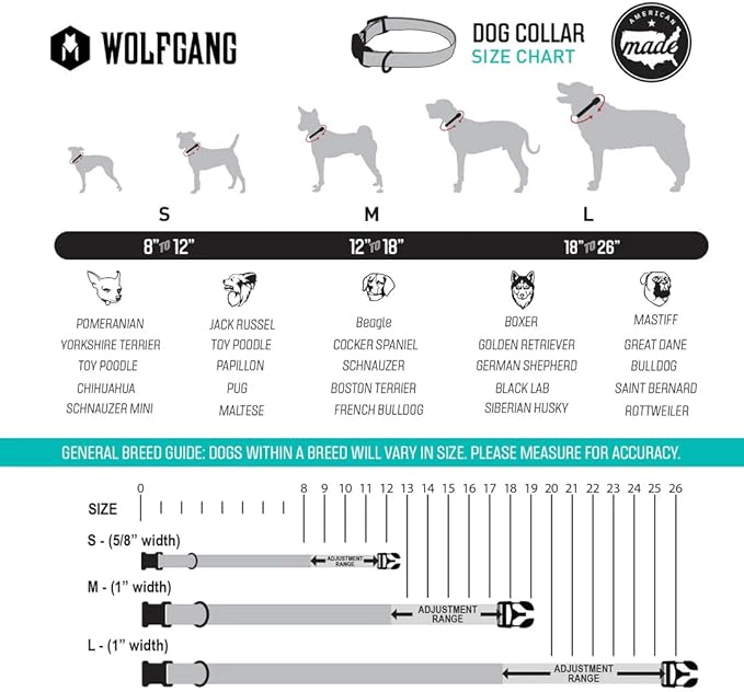 Wolfgang Heavy Duty, Adjustable Dog Collar with Quick Release Nylon Buckle for Walking & Training, NewMoon Print, Large