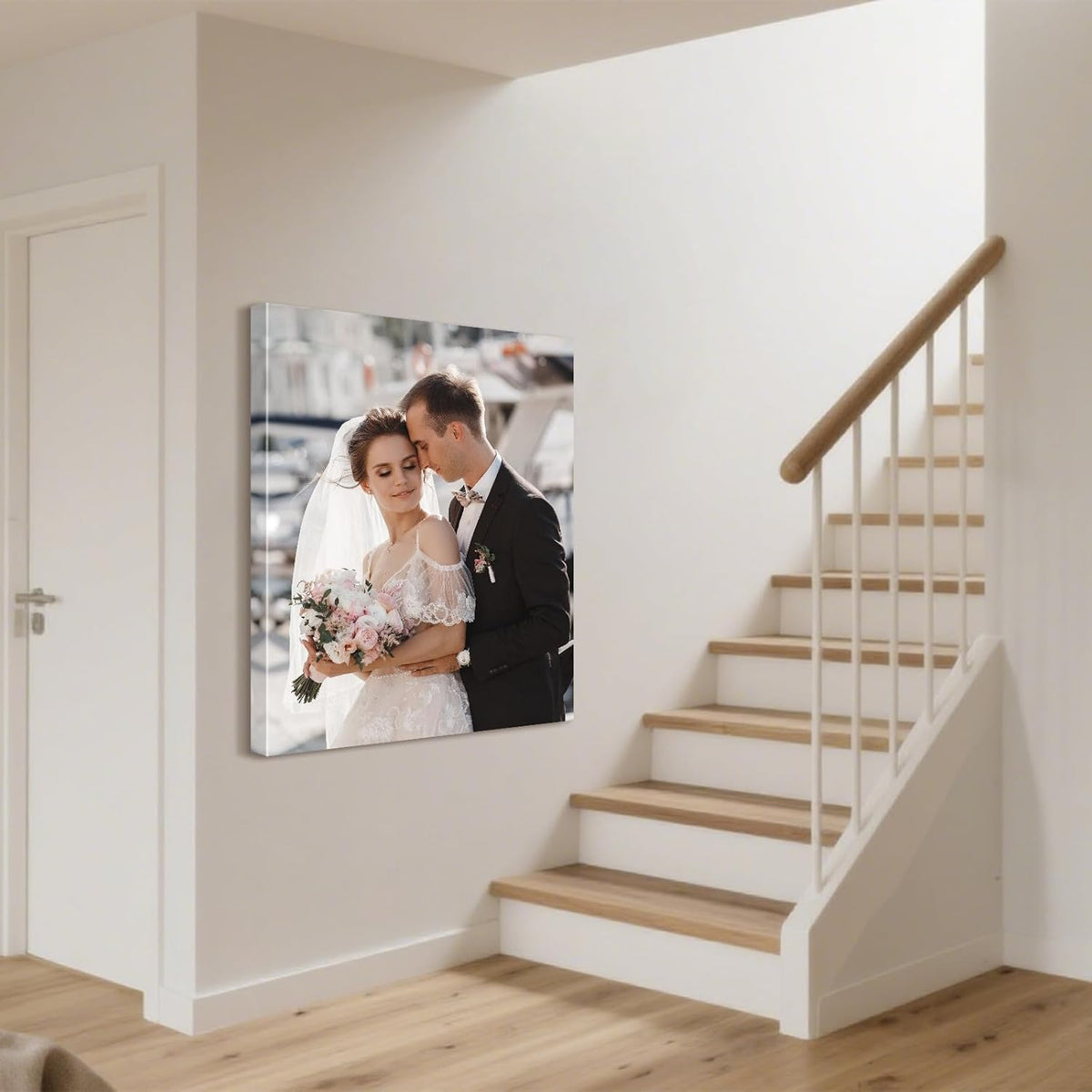 Personalized Custom Canvas Prints with Your Photos & Text, Customized Picture Print, Transform Own Images Into Framed Wall Art Digitally Printed Photo to Canvas, Keepsakes Gifts for Family 24x30’’