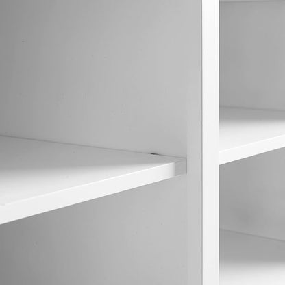 Crosley Furniture Anderson Entryway Storage Bench with Shoe Rack Organizer Shelves, White