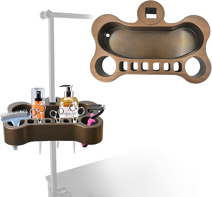 Adjustable Pet Grooming Organizer - Multi-Compartment Holder for Brushes, Scissors and Grooming Accessories