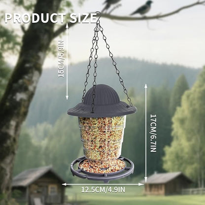 Small Bird Feeder - Durable Plastic Design, Easy Fill & Clean, Attracts Finches & Songbirds, Great for Outdoor Use in Yards, Porches and Decks