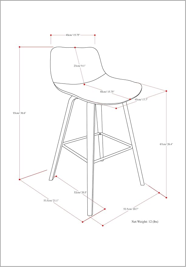 SIMPLIHOME Randolph Counter Stools (Set of 2) - 28 Inch Seat Height Upholstered Bentwood Kitchen Seats in Natural Polyester Linen Fabric, Mid Century Modern Seating with Curved Backrest and Footrest