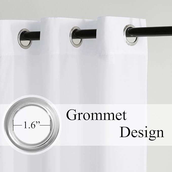 NICETOWN White Privacy Sheer Long Curtains 108 Inch Length for Bedroom Living Room 2 Panels Set Non-See-Through Semi Sheer Curtains Light Filtering Window Drapes, 42" W