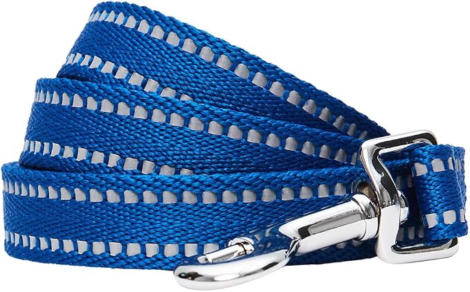 Blueberry Pet Essentials Reflective Dog Collar & Leash Set, Adjustable for Medium Dogs | Safe Walking Gear for Pet Parents, Puppy Training & Daily Use MediumDogs, Navy