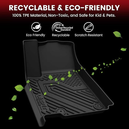 LASFIT Floor Mats for Jeep Grand Cherokee WL 2022-2025 2026 5-Seat (Include 4xe, NOT for L), All Weather TPE Custom Fit Car Mats Floor Liners Cargo Liner Cargo Mat Black