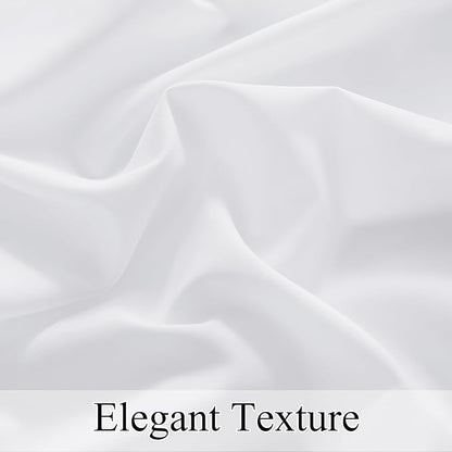 NICETOWN White Privacy Sheer Curtains 72 Inches Long Non-See-Through Semi Sheer Curtains Light Filtering Window Drapes for Kitchen Living Room 2 Panels Set, 42" W