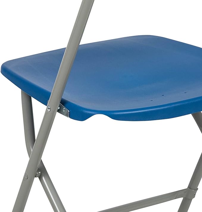 Flash Furniture Hercules Series Plastic Folding Chairs for Parties and Weddings, Stackable Commercial Event Seats, Set of 10, Blue