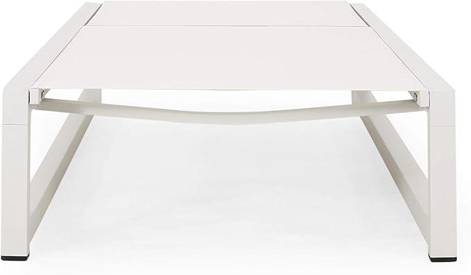 Christopher Knight Home Jerome Outdoor Aluminum Chaise Lounge with Mesh Seating (Set of 2), White