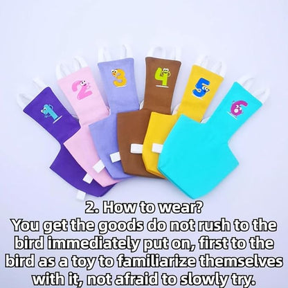 Bird Diaper Protective Parrot Nappy - 6 Pack, Reusable Flight Suit with Waterproof Inner Layer, Washable Cute Urine Wet Suit for Cockatiel Conure Macaw Lovebird (2XL)