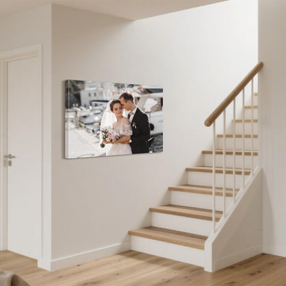 Personalized Custom Canvas Prints with Your Photos & Text, Customized Picture Print, Transform Own Images Into Framed Wall Art Digitally Printed Photo to Canvas, Keepsakes Gifts for Family 16x12’’