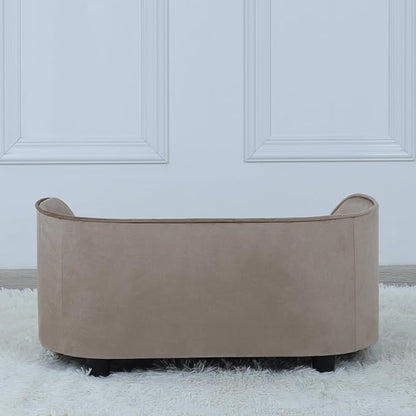Pet Sofa Bed,Cat Sofa Couch,Small Dog Beds,Pet Sofa Couch, Cat Beds,Wooden Frame and Velvet Fabric and Washable Cushion, Comfy Dog Couch for for Small Dogs &Cats&Puppy (Brown)