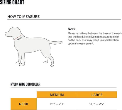 Carhartt Pet Fully Adjustable Wide Webbing Collar for Dogs, Heavy Duty Nylon for Walking & Training, Carhartt Brown, Large