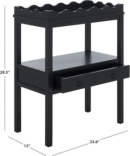 SAFAVIEH Home Collection Darlyn Matte Black 1-Drawer Rectangle Accent Table