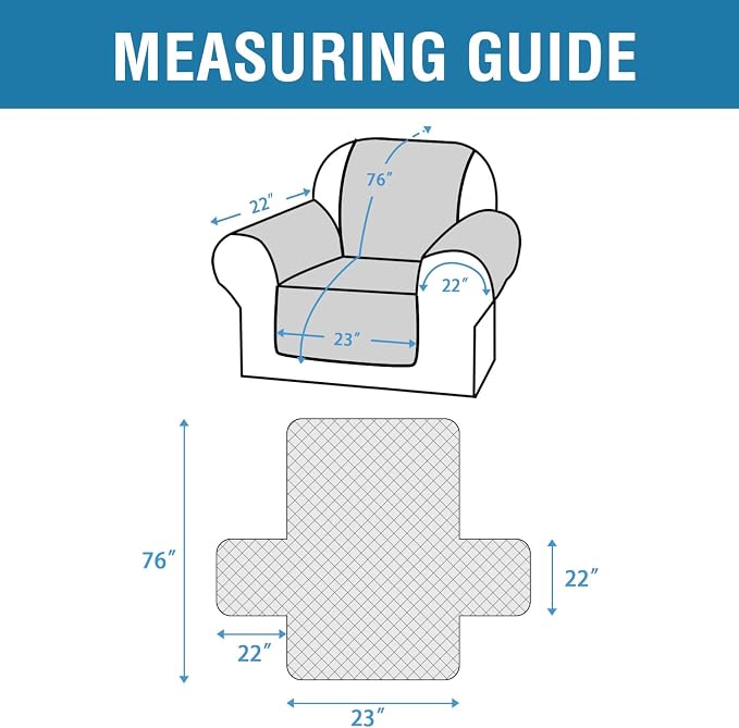 H.VERSAILTEX Chair Sofa Slipcover Sofa Cover 100% Waterproof Couch Cover Furniture Protector Cover with Elastic Straps for Pets Kids Children Dog Cat(Chair, Rocket Gray)