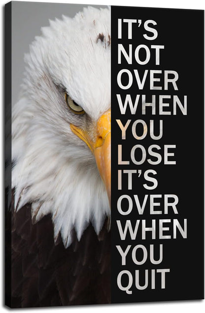 Eagle Inspirational Canvas Wall Art Animal Motivational Print Poster Animal Picture Painting Modern Affirmative Inspiring Artwork for Home Living Room Office Decor Ready to Hang [24''W x 36''H]