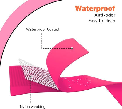 Waterproof Dog Collar, Easy to Clean Rubber Dog Collars with Quick Release Buckle Fits Small Medium or Large Dogs (Pink, L < 15.4-24.8 inch)
