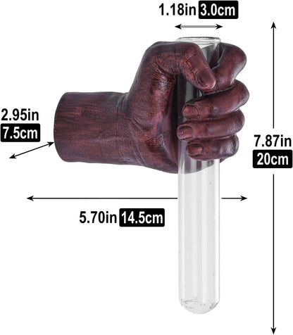 Wall Sculptures, Hand Vases Home Decor, Wall Mount Art Sculpture, Unique Wall Art Statue, Funky Flower Vase Decorations, Modern Eclectic Hanging Decor,Glass Test Tube Vase