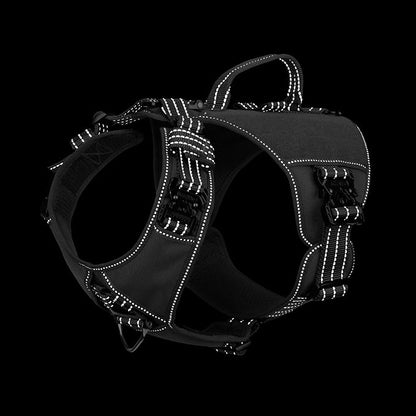ICEFANG Quick-Moving Tactical Dog Harness for Small Dogs,No Pull Dog Vest | Control Handle,Reflective,Full Metal Buckles,Adjustable,Hook-and-Loop Panel,Soft Padded,Grey,Small