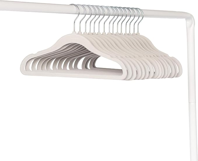 3 Sprouts Velvet Baby Hangers - Non-Slip Hanger for Infant, Toddler, Baby Clothes - Closet Kids Hangers with Slim Design, Nordic Colors, Pack of 30 - Gray