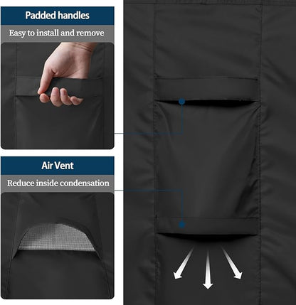 Easy-Going Rectangle Patio Furniture Cover Waterproof Outdoor Dining Table and Chair Cover Anti-UV Outside Sectional Sofa Set Covers (126" L x 63" W x 28" H, Black)