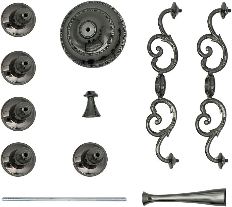 Metal Candelabra 5-Candle 10.1 Inch Tall Candle Holder Stick for Home Wedding Event and Party Festival,Black