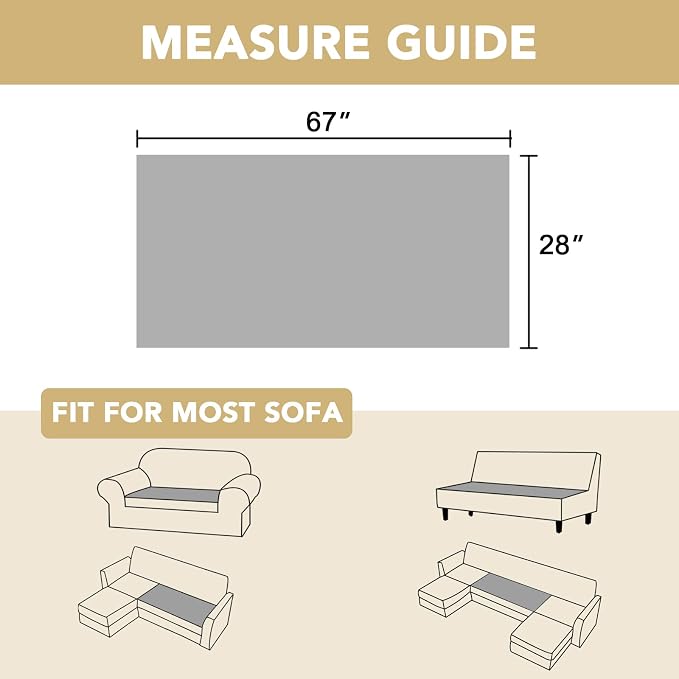 H.VERSAILTEX Chenille Couch Cover for Dogs Washable Soft Fuzzy Loveseat Covers Sectional Sofa Cover Thick Pet Couch Cover Protector Non-Slip Dog Bed Cover(Ivory, 28" x 67")