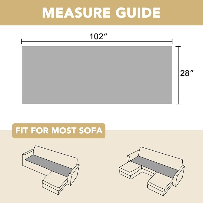 H.VERSAILTEX Chenille Couch Cover for Dogs Washable Soft Fuzzy Sofa Covers for 3 Cushion Couch Sectional Sofa Cover Thick Pet Couch Cover Protector Non-Slip Dog Bed Cover(Coco Mocha, 28" x 102")