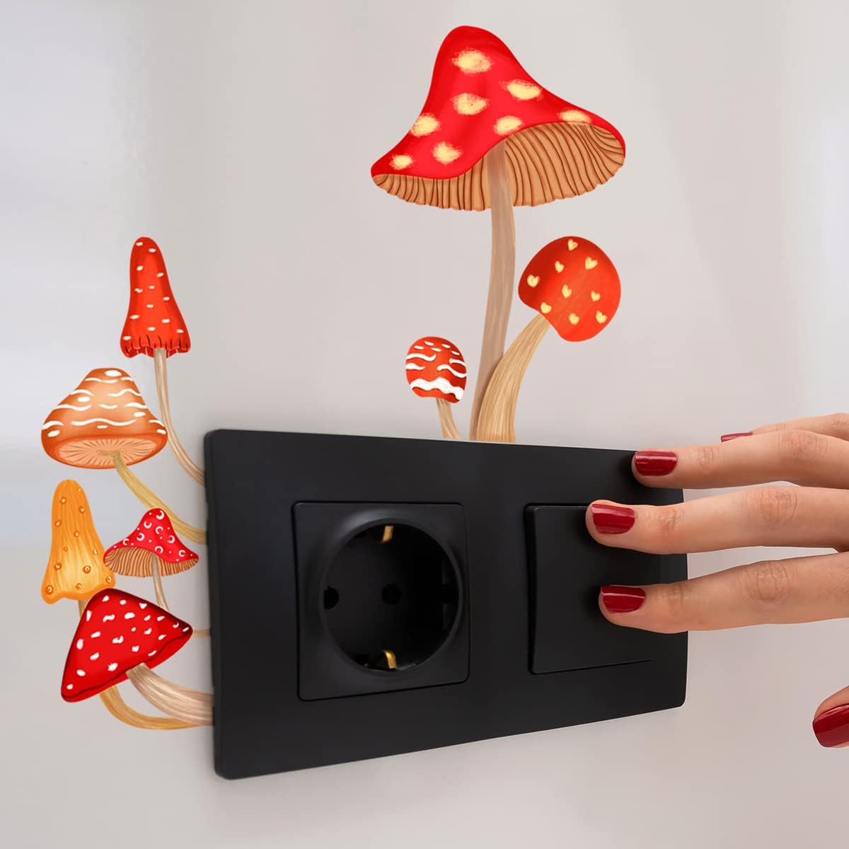 Luminous Window Wall Decals Switch Sticker Decoration Stickers for Home Office School Mushroom
