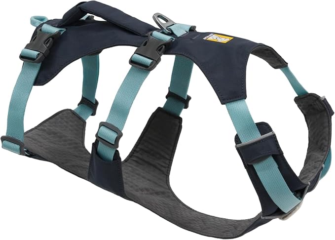 Ruffwear, Flagline Dog Harness, Lightweight and Reflective, No Pull Dog Lift Harness for Hiking, Running and Everyday Use, Basalt Gray, Small