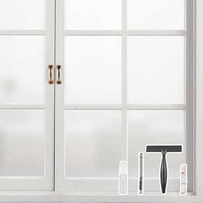 Kromapolis Window Privacy Film Frosted Glass Window Film, Heat Blocking Privacy Film for Glass Windows, Static Cling Non-Adhesive Frosting Window Stickers for Door Home (Frosted, 23.6 x 157.4 inch)