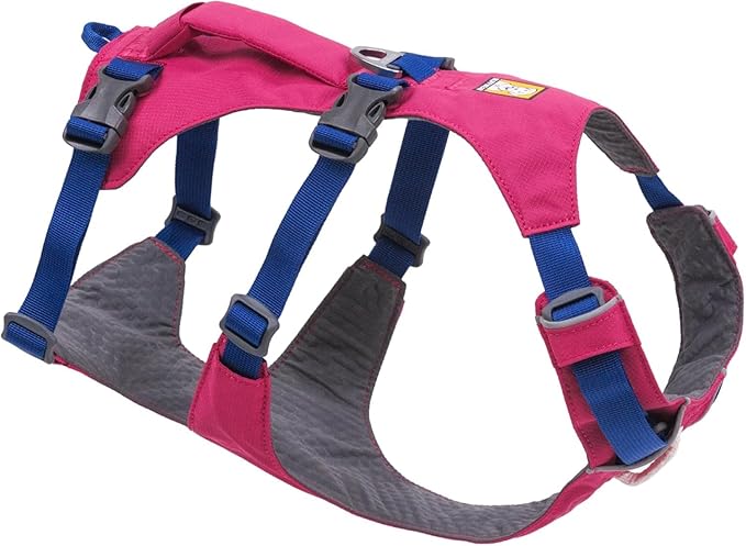 Ruffwear, Flagline Dog Harness, Lightweight and Reflective, No Pull Dog Lift Harness for Hiking, Running and Everyday Use, Alpenglow Pink, Medium