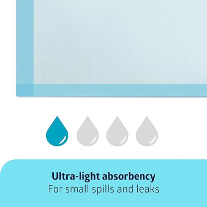 Medline Light Absorbency Underpad, 23" x 36", 150 Count, Disposable Bed, Furniture & Surface Protection, For Kids, Adults, Elderly, Puppy Pad, Changing Pad, Incontinence Pee Pad, Chucks
