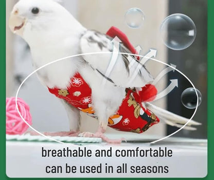 Bird Diapers, Parrot Flight Suits Diapers for Small & Medium Size Birds, Reusable Bird Wet Diaper, Purple, Size S