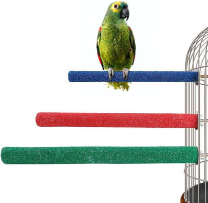 10 Pcs Parrot Perch Stand Bird Perch Stand Toy Colorful Paw Grinding Stick Cage Wooden Parakeet Perch Accessories for Cockatiels