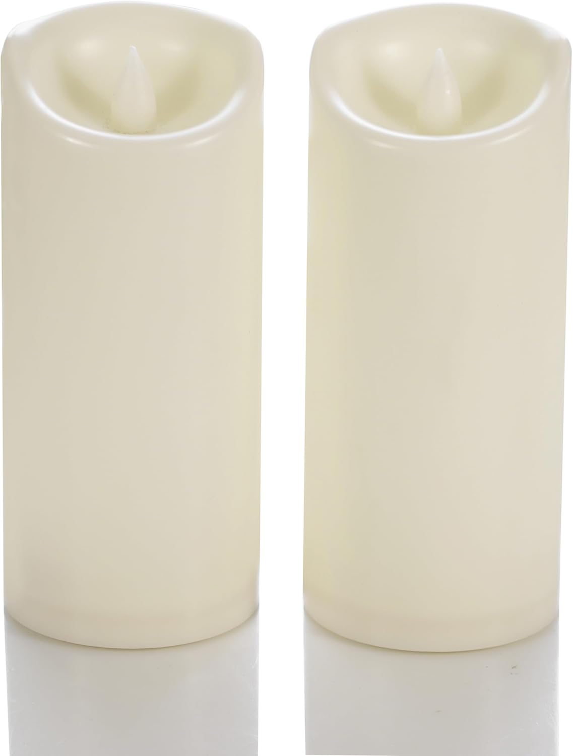 CANDLE CHOICE Waterproof Outdoor Battery Operated Flameless Candles with Timer Flickering Plastic Resin Electric LED Pillar Lights for Lantern Patio Garden Wedding Party Decorations 3x7 Inches 2 Pack