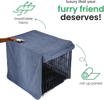 Molly Mutt Dragonstone Dog Crate Cover, GOTS-Certified 100% Organic Cotton Canvas Cover for Dog or Puppy Kennel and Cage, Washable, Free of Harmful Chemicals, Huge, Fits 36"x23"x25" Crate