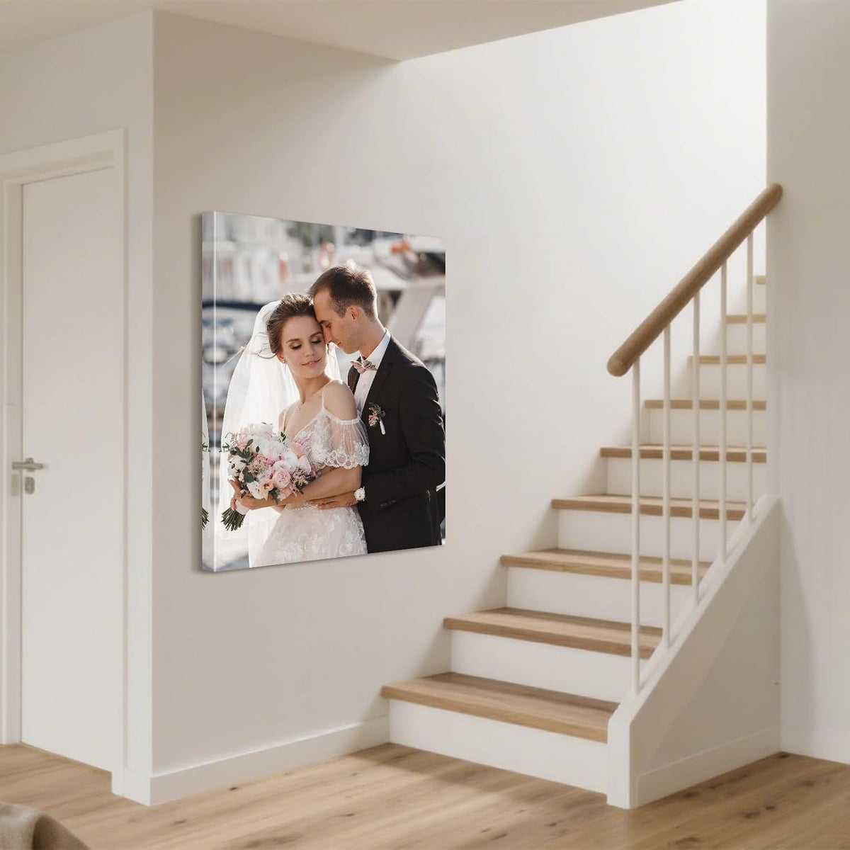 Personalized Custom Canvas Prints with Your Photos & Text, Customized Picture Print, Transform Own Images Into Framed Wall Art Digitally Printed Photo to Canvas, Keepsakes Gifts for Family 30x40’’
