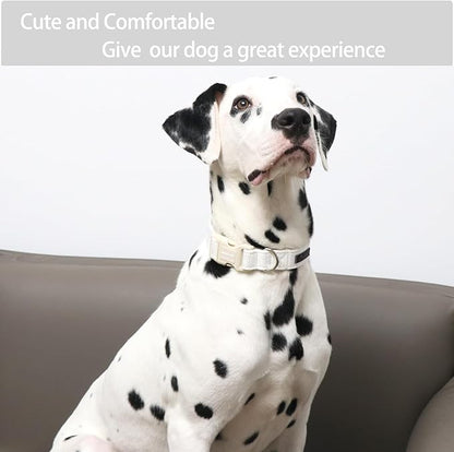 ARING PET White Dog Collar-Adjustable Small Dog Collars, Lightweight Cotton Wedding Pet Collars with Quick Release Buckle for Small Medium Large Dog